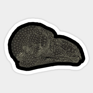 Owl Skull Grid Sticker